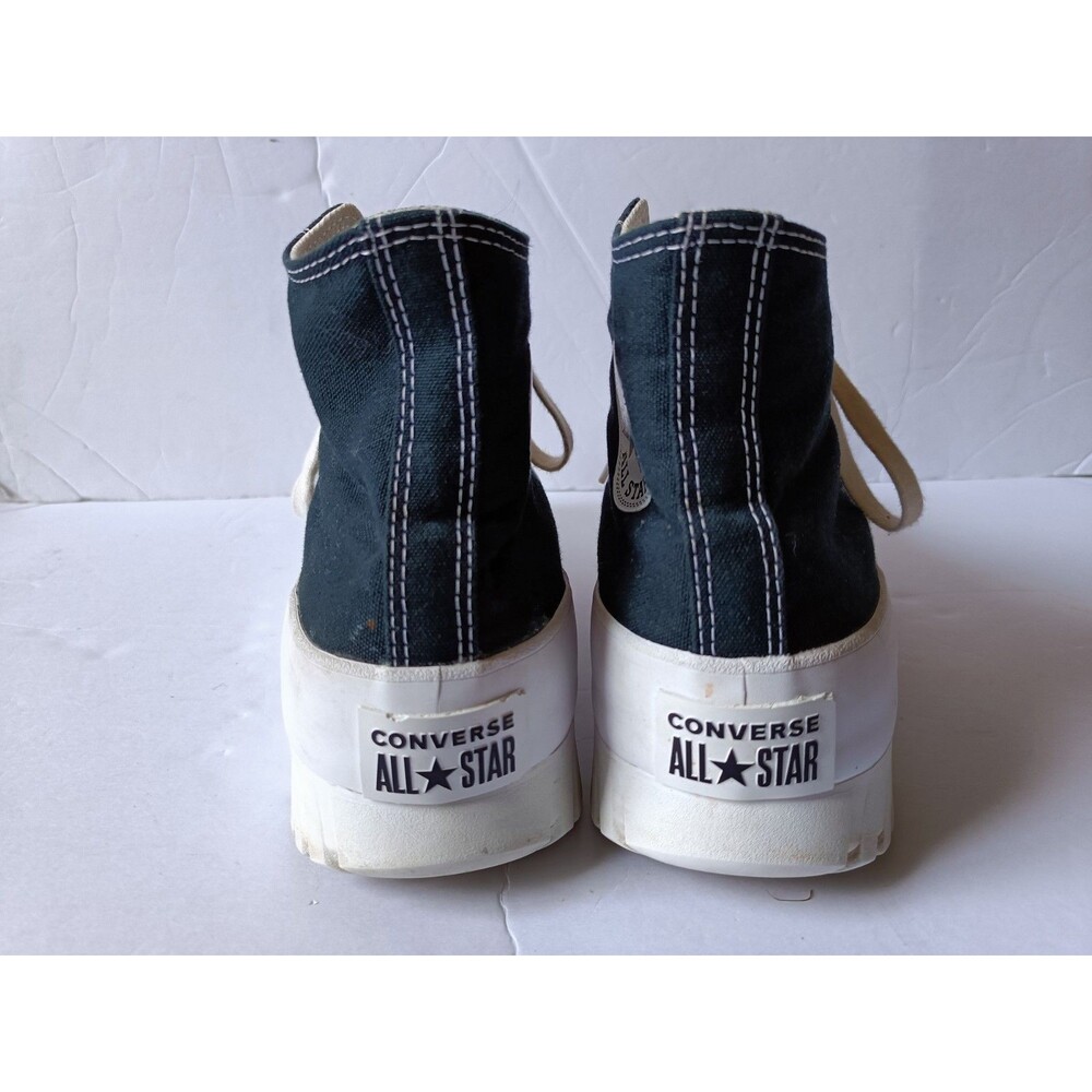 Converse Chuck Taylors Platform Sneakers Womens 9.5 HighTop Lug Sole Black Shoes - Picture 9 of 11
